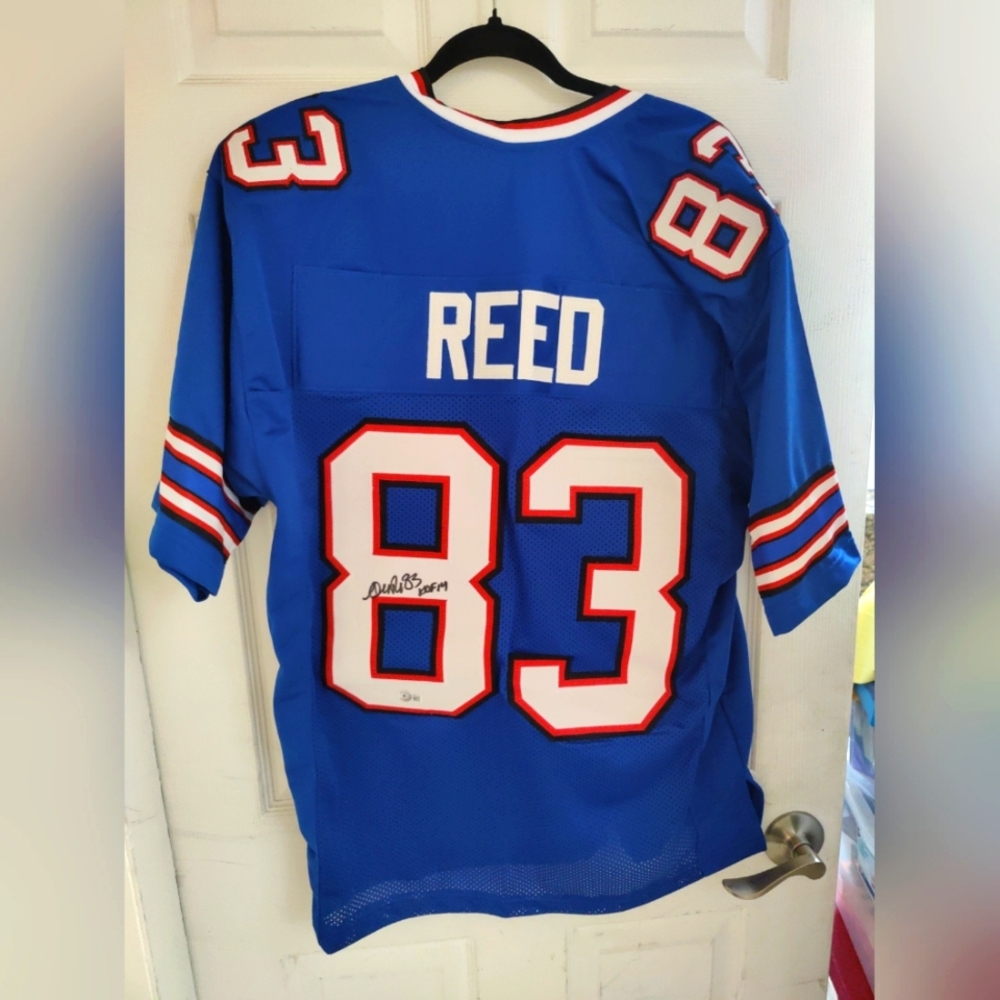 Buffalo Bills Andre Reed Signed,  Custom Jersey COA XL